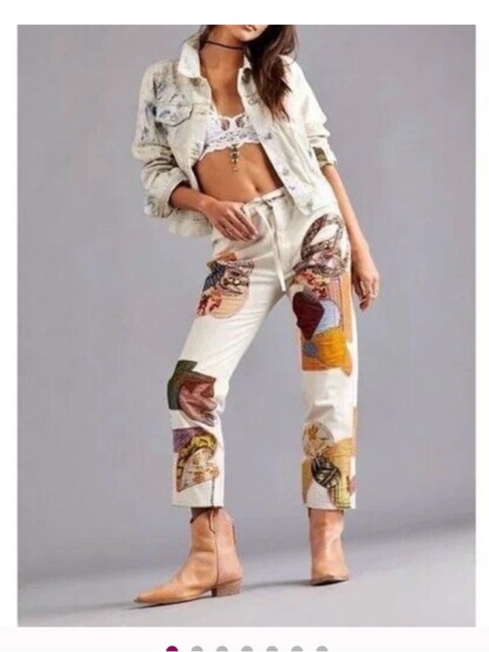 Free People Sunnies Patched Boyfriend Jeans Size 25